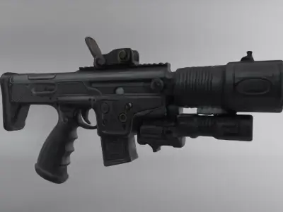 Tactical Blaster Low-poly 3D model