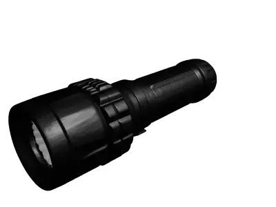 Sleek Black Tactical Flashlight 3D model