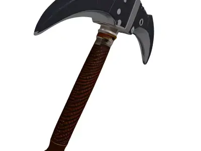 Fantasy DoubleBladed Axe Game Weapon 3D model