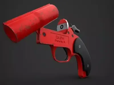 FlareGun PBR pistol Low-poly 3D model