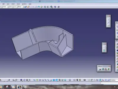 Gutter curved piece of metal Free 3D model