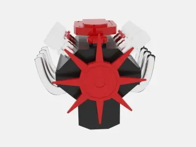 Engine XD Hemi Low-poly 3D model