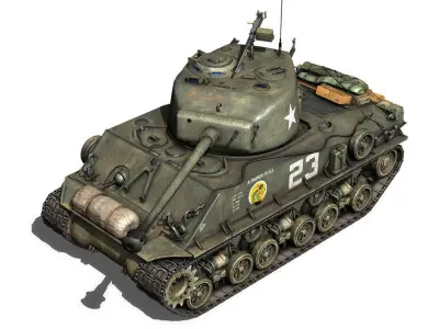 M4A3E8 Sherman - Easy Eight - A Paper Doll 3D model