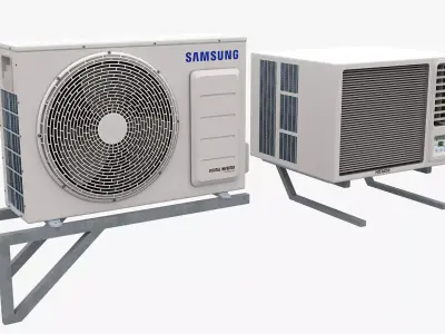 Air Conditioner Window Outdoor Low-poly 3D model