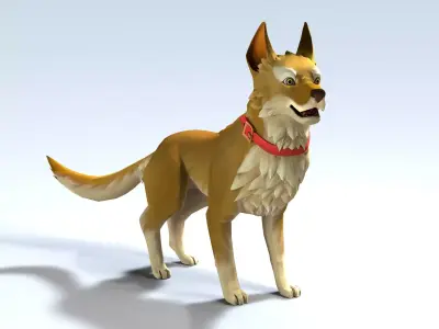 Cartoon Dog Low-poly 3D model