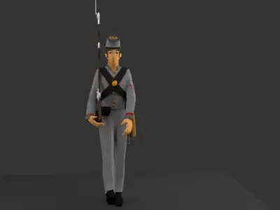 CIVIL WAR SOLDIERS Low-poly 3D model