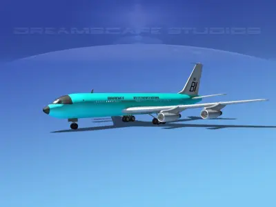 Boeing 707 Braniff 3D model