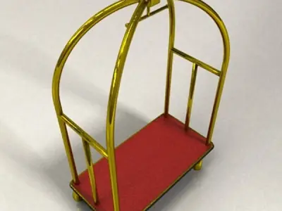 Hotel Luggage Cart High Detail 3D model