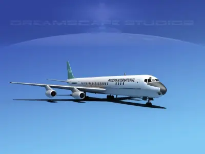 Douglas DC-8-63 Pakistan International Airlines 3D model