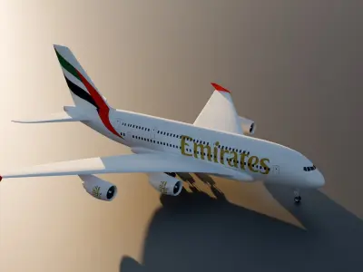 Airbus a380 - Emirate Airline 3D model