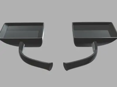 Car Mirror 014 Low-poly 3D model