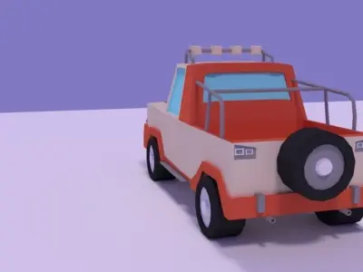LowPoly Truck cartoon Low-poly 3D model