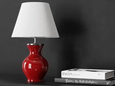  Eno Ceramic Phystian Excellence Shade Lamp Model, Red 