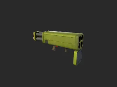 Stylized Quad launcher lowpoly 3d model Low-poly 3D model