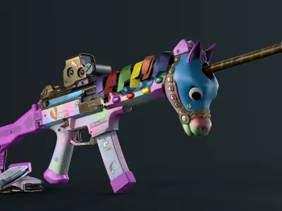 CZ Scorpion EVO 3 Unicorn Low-poly 3D model