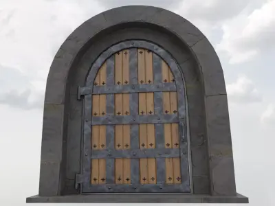 Old Stone Door Low-poly 3D model