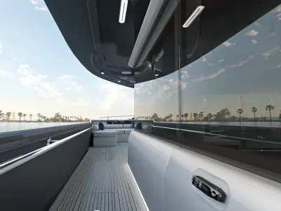 Yacht Roxette with helicopter Ansat 3D model