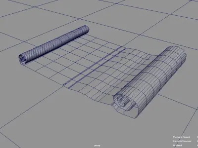 parchemin scroll Free 3D model