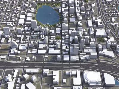 Orlando - 3D City Model Low-poly 3D model