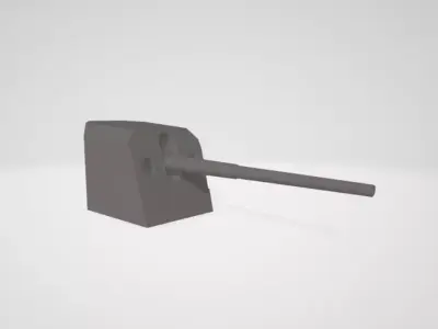 GERMAN NAVAL GUN WW1 and WW2 Low-poly 3D model