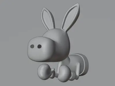 Democrat Donkey Boxer Statue  Low-poly 3D model