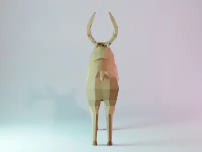 Deer low-poly game-ready polygonal Low-poly 3D model