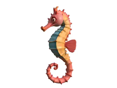 Seahorse Low-poly 3D model