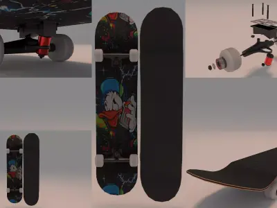 Donald Duck Skateboard Skate  3D model