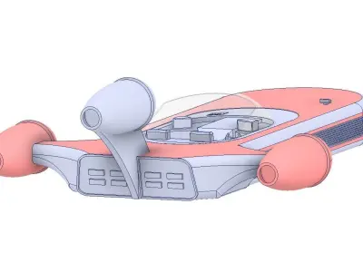 Starwars X34 landspeeder scale 1 in 87 3D print model