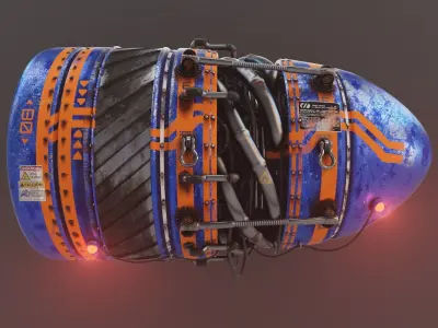 SCI FI Turbine  Low-poly 3D model