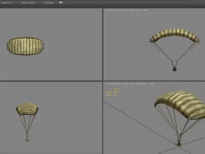 parachute Low-poly 3D model