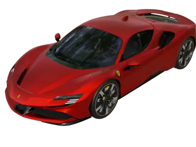 Ferrari SF90 Stradale Low-poly 3D model