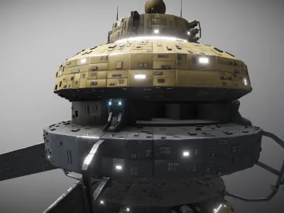 Space Force 1 Orbital Station Low-poly 3D model