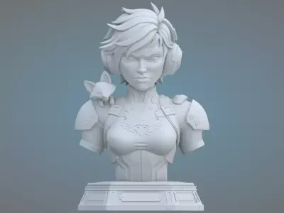 High-Detail Character Asset with Mini Fox PM-52 3D print model