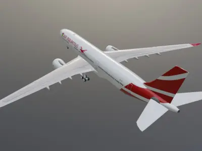 Air Mauritius airbus a330-900neo with cockpit Low-poly 3D model