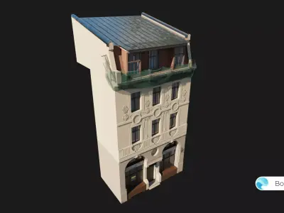Old Riga Building 3D model Low-poly Low-poly 3D model