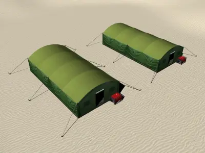 Big Army Tent Low-poly 3D model
