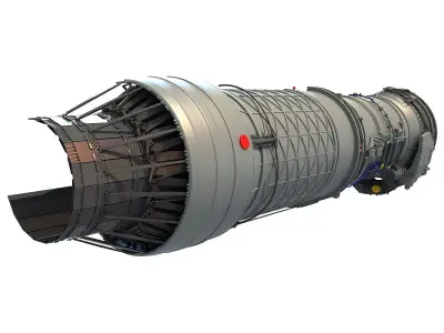 Turbofan Aircraft Engine Cutaway 3D model