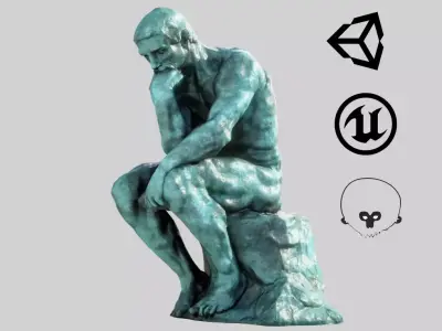 The Thinker Rodin Low-poly 3D model