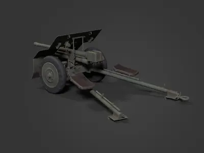 Bofors 37mm Low-poly 3D model
