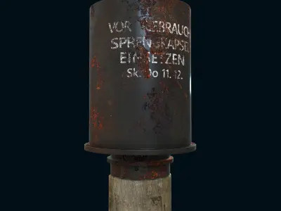 Stick  Hand Grenade Bomb Gaming Model  Low-poly 3D model