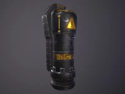 3D Low Poly FlashBomb flashlight Low-poly 3D model