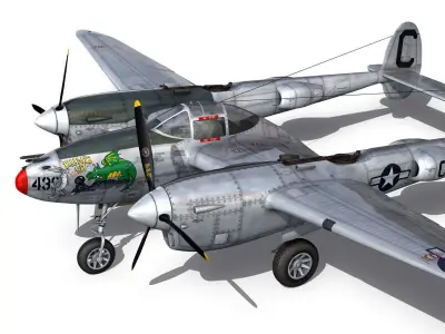 Lockheed P-38 Lightning - Gung Ho 3D model
