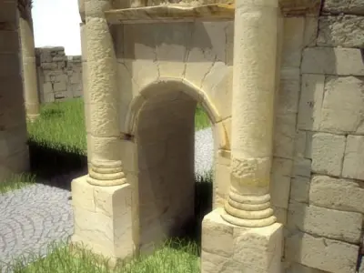 Ruins 2 medieval castle in minecraft 3D model