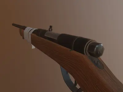 Single shot rifle Low-poly 3D model