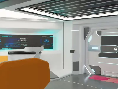 SCI-FI Interior BedRoom Model 3 3D model