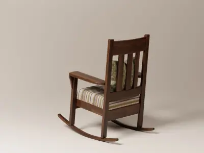 Vintage Cozy Rocking Chair Free 3D model