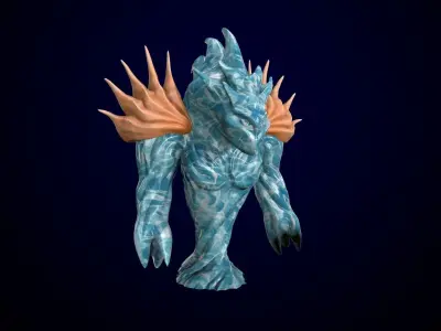 Low-poly model of the character Water Elemental Low-poly 3D model