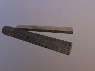 Stump pair of wooden sticks Free low-poly 3D model