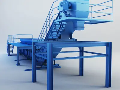 Drycon conveyor belt Low-poly 3D model